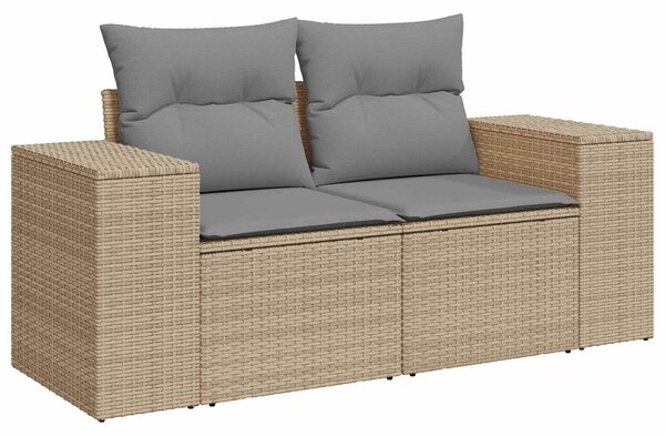 VidaXL Kanapé Szett 6 db Beige és Világosszürke Poli rattan és acél