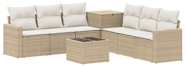 VidaXL Kanapé Szett 8 db Beige és Krémszínű Poli rattan és acél
