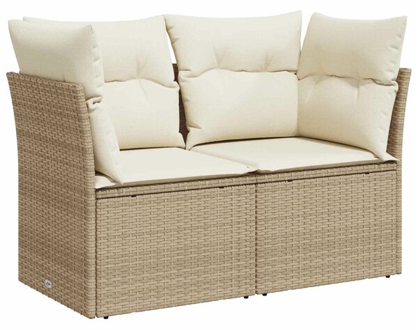 VidaXL Kanapé Szett 5 db Beige és Krémszínű Poli rattan és acél