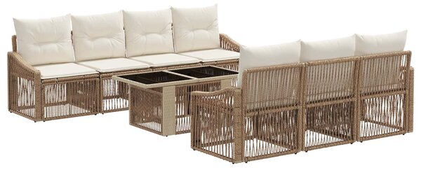 VidaXL Kerti Kanapé Szett 8 db Beige és Krémszínű polirattan