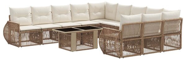 VidaXL Kerti Kanapé Szett 12 db Beige és Krémszínű polirattan