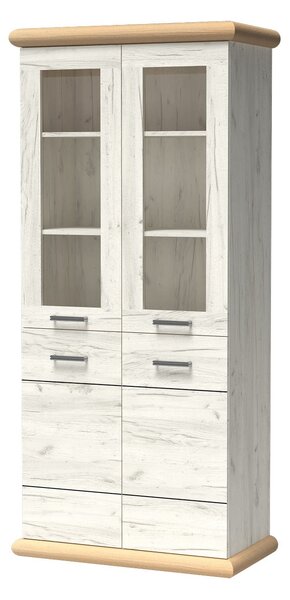 Vitrin Kenny 03 (LED világítással) (fehér craft + arany craft)