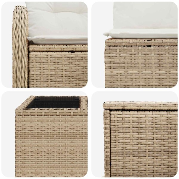 VidaXL Kanapé Szett 8 db Beige és Krémszínű Poli rattan és acél