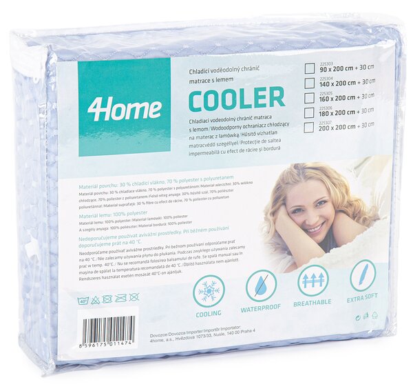 4Home Cooler körgumis vízhatlan hűsítő matracvédő, 90 x 200 cm
