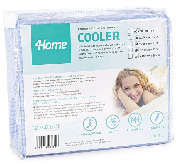 4Home Cooler körgumis hűsítő matracvédő, 200 x 200 cm + 30 cm, 200 x 200 cm