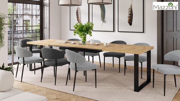 MAZZONI EXPORT IRIS Antracitszürke [Sötétszürke] (Monza 130 szövet) - MODERN LOFT BOUCLÉ KÁRPITOZOTT SZÉK NAPPALIBA/ÉTKEZŐBE