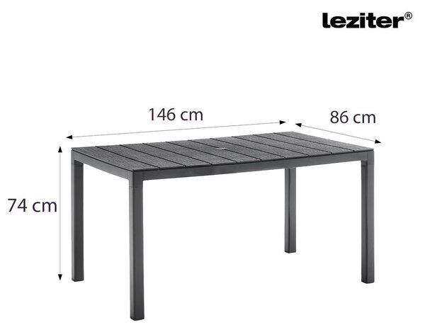 Leziter Vivo 6+1 kerti bútor garnitúra szett grafit