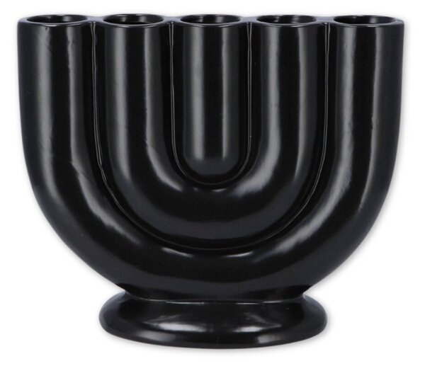 BUKAN fekete kerámia váza 21 cm