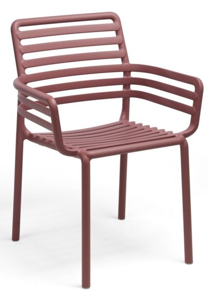 DOGA karfás kerti design szék, marsala