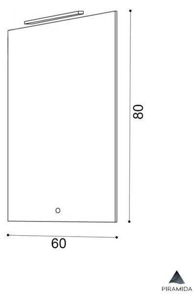 Piramida PERLA 60 G fürdőszobai tükör LED világítással - érintőkapcsolóval - 60 x 80 x 4 cm