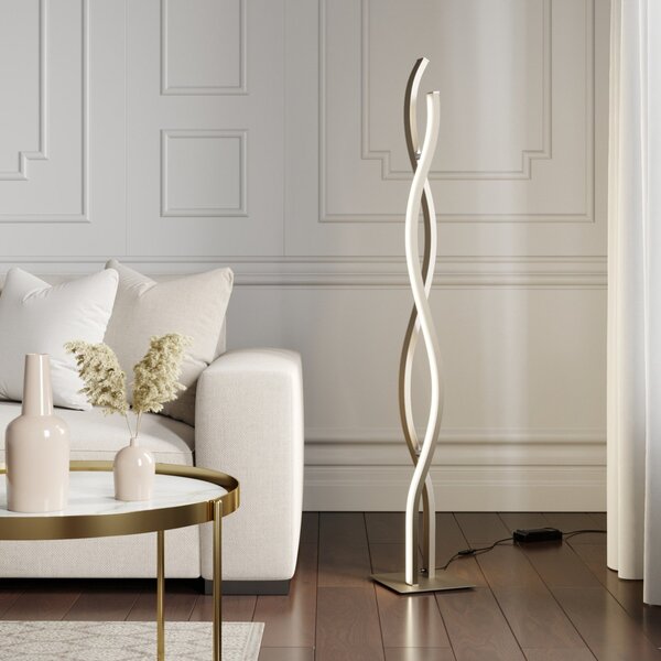 Állólámpa Lucande, Mairia, dimmable, Fémes, Nappali, Fém, Modern