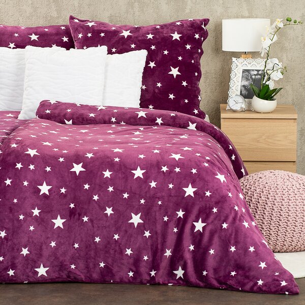 4Home Stars violet mikroflanel ágyneműhuzat, 140 x 200 cm, 70 x 90 cm, 140 x 200 cm, 70 x 90 cm
