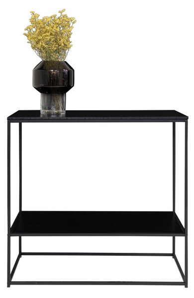 Konzolasztal 2 polccal, fekete 80x36x80cm