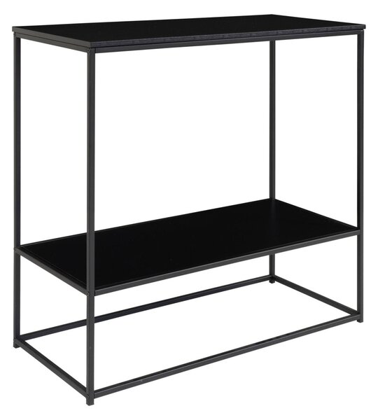 Konzolasztal 2 polccal, fekete 80x36x80cm