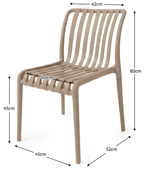 Kerti garnitúra TREGO ISLAND - 2 szék és kerek asztal ø 60 cm, bézs