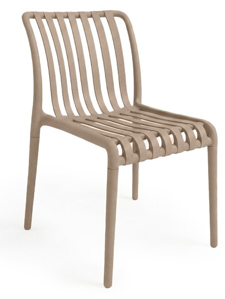 Kerti garnitúra TREGO ISLAND - 2 szék és kerek asztal ø 60 cm, bézs