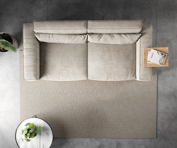DELIFE Nagy kanapé Sirpio 230x95 cm kordbársony bézs