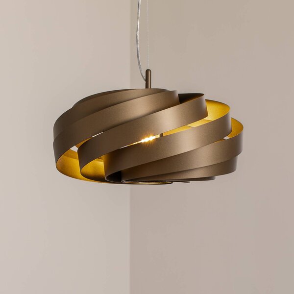 Euluna Vento függőlámpa, kávébarna, Ø 50 cm, dimmelhető, Barna / rozsda, Nappali / Étkező, fém, Modern