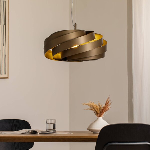 Euluna Vento függőlámpa, kávébarna, Ø 50 cm, dimmelhető, Barna / rozsda, Nappali / Étkező, fém, Modern