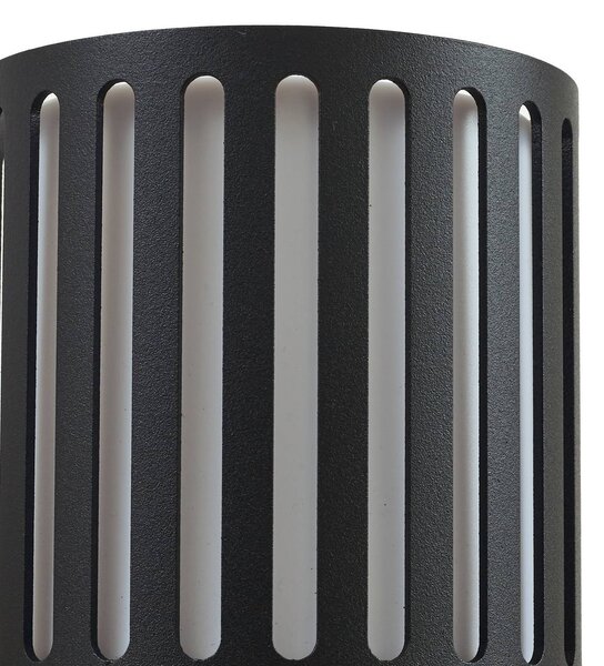 Lindby kültéri fali lámpa Lurinda, 2 izzós, fekete, Ø10cm, dimmelhető, Fekete, Alumínium, Modern