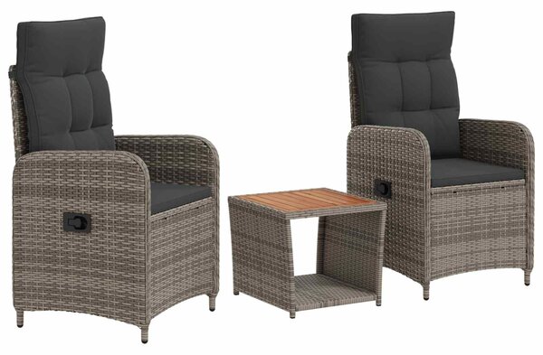 VidaXL Kerti lounge szett 3 db Világosszürke és Sötétszürke