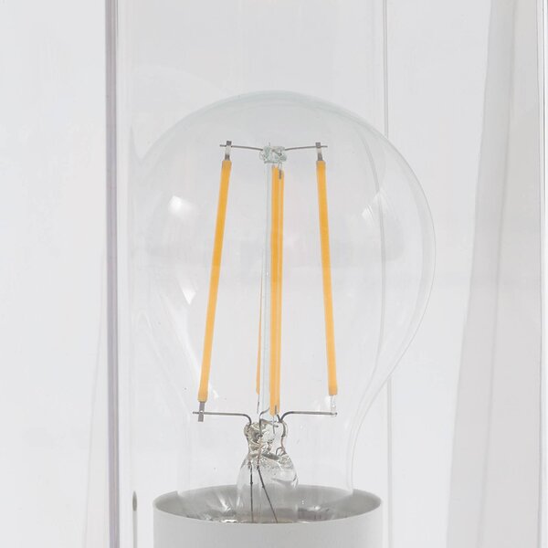 Lucande Dunia talapzati világítás, fehér, fém, 24 cm, E27, IP54, dimmelhető, Fehér / opál, Alumínium, Modern