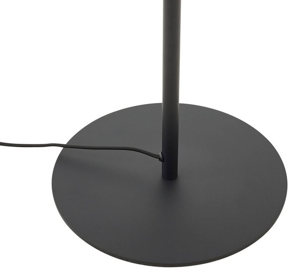 Lindby Lelia álló világítás, füstszürke, üveg, fém, 150 cm, Alu / szürke / cink, Nappali / Étkező, Üveg, Dizájn