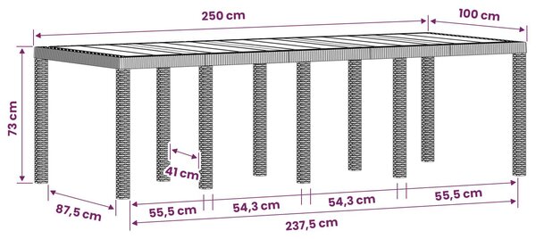 VidaXL Kert étkező szett 11 db Barna és Világosszürke PP