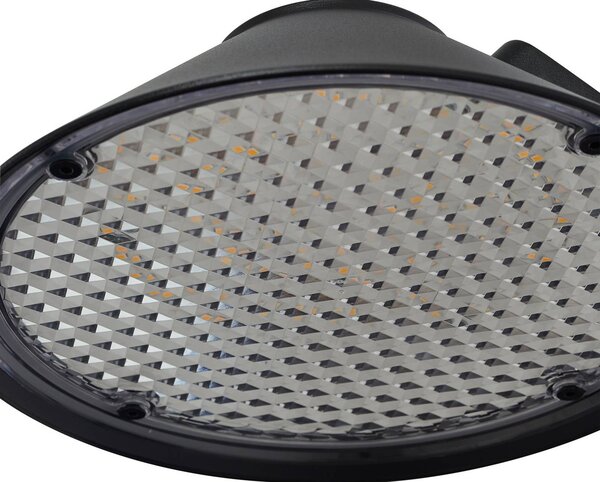 Lindby LED fali lámpa Capelo, fekete, fém, érzékelő, Ø20cm, Fekete, Alumínium, Modern