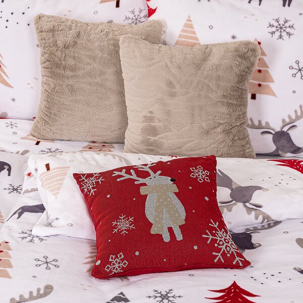 4Home Cute reindeer mikroflanel ágyneműhuzat, 140 x 200 cm, 70 x 90 cm