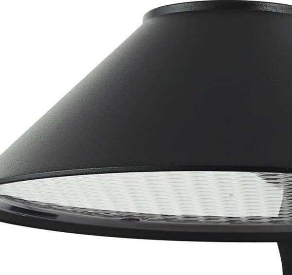 Lindby LED fali lámpa Capelo, fekete, fém, érzékelő, Ø20cm, Fekete, Alumínium, Modern