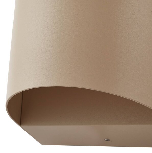 Lindby Lenore LED kültéri fali lámpa, bézs, fém, 13,5 cm, Krém / borostyánsárga, Alumínium, Modern