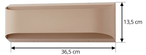 Lindby LED kültéri fali világítás Lenore, bézs, fém, 36,5 cm, Krém / borostyánsárga, Alumínium, Modern