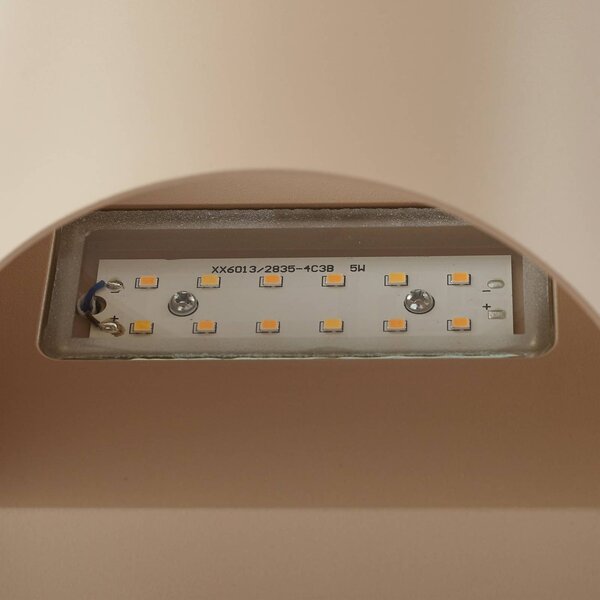 Lindby Lenore LED kültéri fali lámpa, bézs, fém, 13,5 cm, Krém / borostyánsárga, Alumínium, Modern