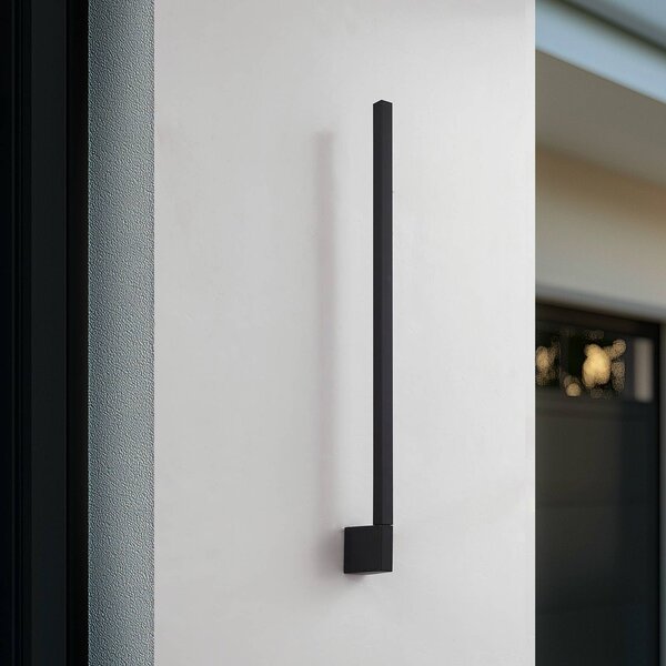Lindby LED fali világítás Neano, 80 cm, fekete, fém, IP54, Fekete, Alumínium, Modern