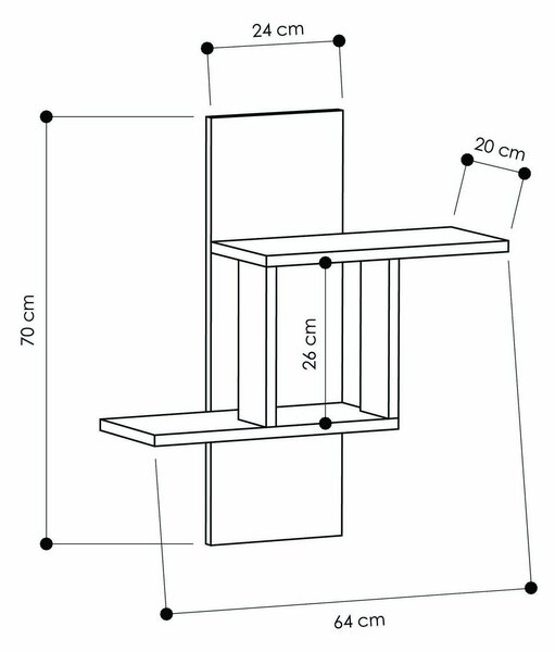 Polc Milford (antracit)