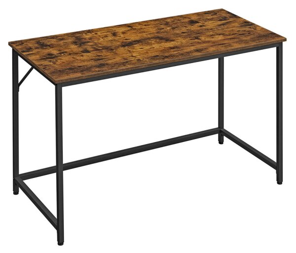 VASAGLE Íróasztal Számítógépasztal 120 x 60 x 75 cm Rusztikus Barna Fekete Ipari Stílus
