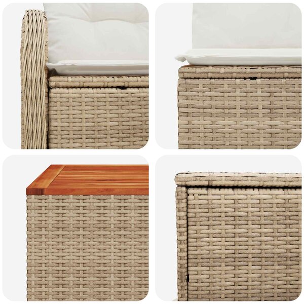 VidaXL Kanapé Szett 6 db Beige és Krémszínű Poli rattan és acél