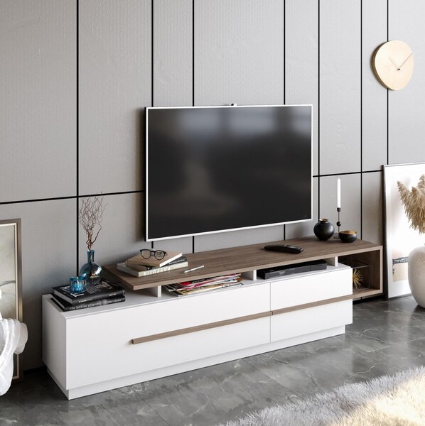 TV asztal/szekrény Pria (dió + fehér)