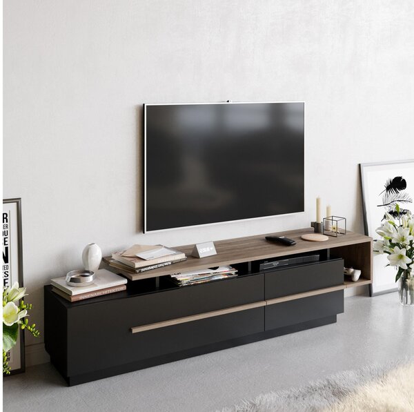 TV asztal/szekrény Pria (fekete + dió)