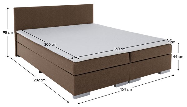 KONDELA Boxspring ágy, barna, 160x200, ADARA
