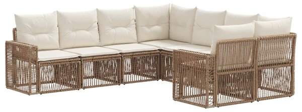 VidaXL Kerti Kanapé Szett 8 db 8-Ülőhelyek száma Beige és Krémszínű