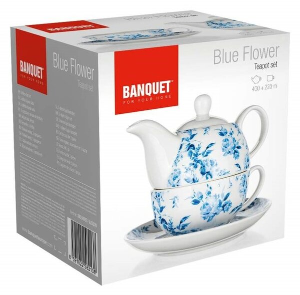 Banquet BLUE FLOWER teáskészlet, 400 + 220 ml