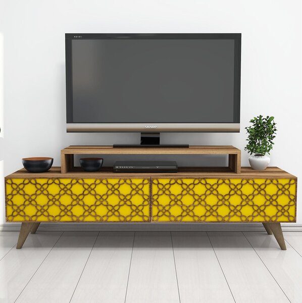 TV asztal/szekrény Clementine (dió + sárga)