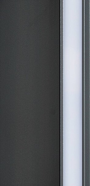 Lucande LED kültéri fali lámpa Melira, hossza 60cm, antracit, Fekete, Alumínium, Modern