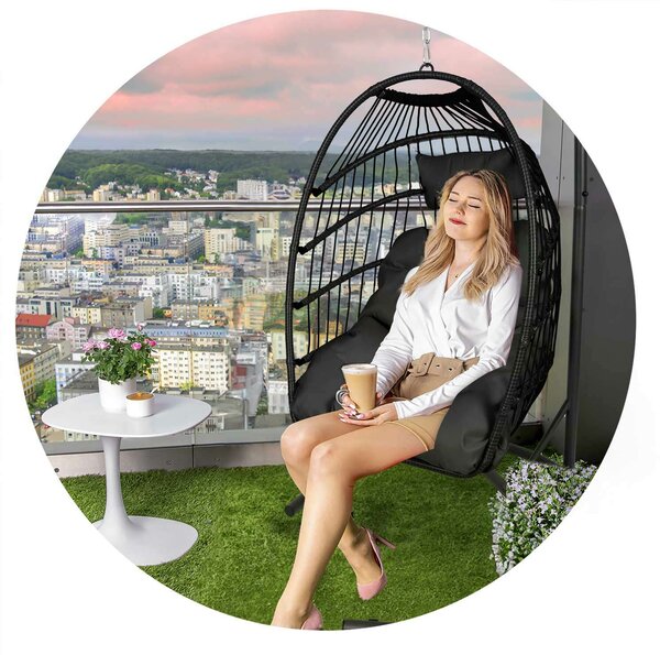 Sofotel Luisiana Kerti Függőfotel, fekete párnákkal - fekete