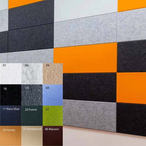 Bilnora extra sűrű akusztikai filc falpanel, 120x60cm, 2–2,5cm vastag, öntapadós hátoldallal - 32 zöld , 120x60x2cm