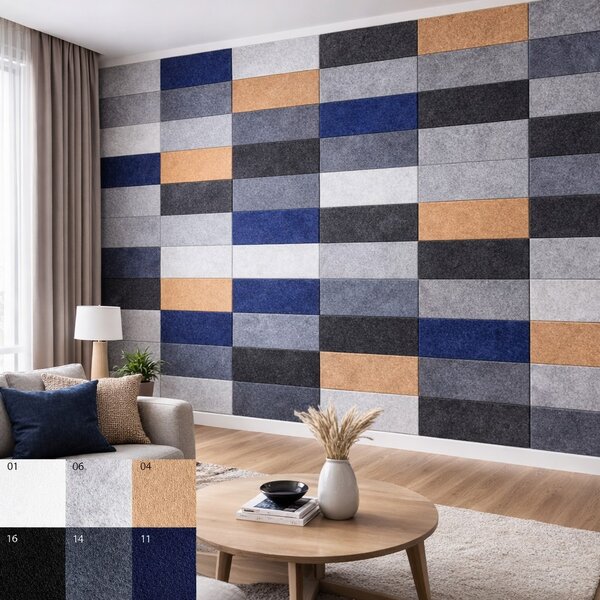 Bilnora extra sűrű akusztikai filc falpanel 120x30x1,2cm vastag - 11 Sötétkék