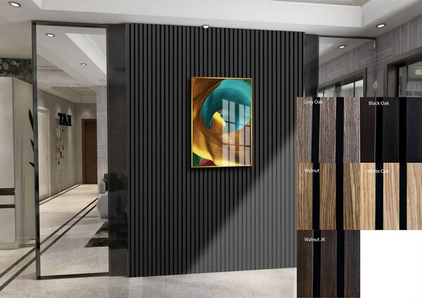 FREJA Dekoratív Akusztikus falpanel 200x60x2,2cm. Egyedi méretre is levágjuk - 100x60x2,2cm , Black Oak