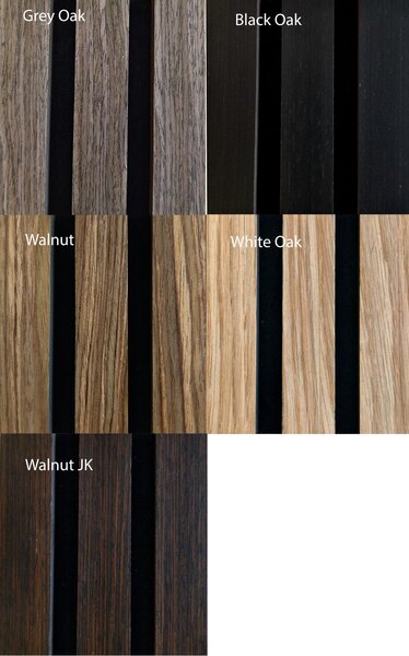 FREJA hangelnyelő falpanel 200x60x2,2cm. Walnut - Egyedi méretre is levágjuk - 100x60x2,2cm , Black Oak